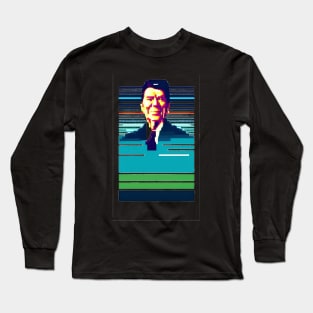 Ronald Reagan 8-bit Long Sleeve T-Shirt